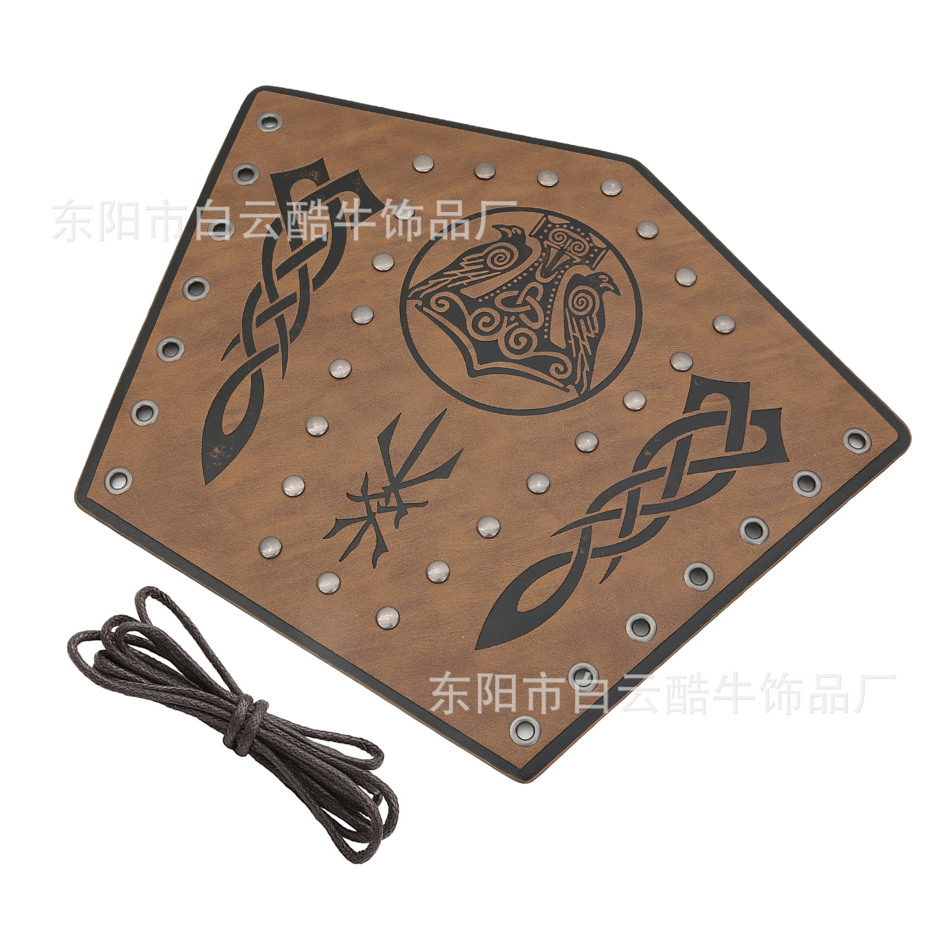 Pulseras exageradas de gran venta de Temu, pulseras con remaches de PU de estilo medieval, protectores de brazos de ciclismo con cuerda encerada personalizada, accesorios de COSPIAY