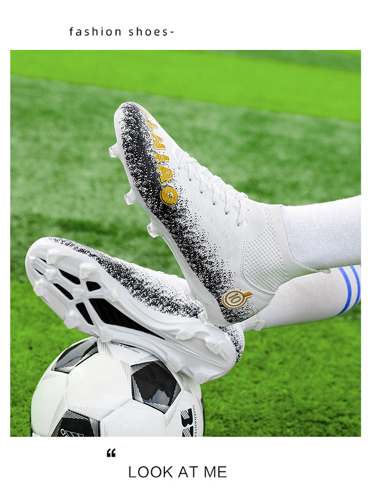 Best-selling High-top Football Shoes With Long Short Spikes, Non-slip Wear-resistant, Men, Women,_vogvips.com