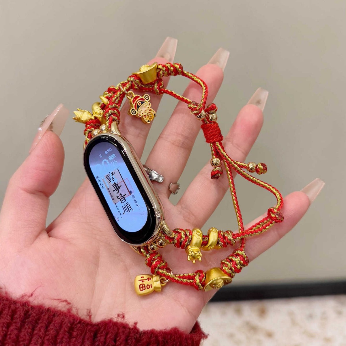 Year of the Snake Woven Strap for Mi Band 8/9PRO Wristband Women's FIT3 Huawei 8/9 New Year Red Rice 5