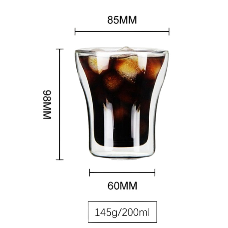 Double-layered Flared Coffee Volcano-shaped Glass Insulated Milk And Juice Drink Cup, Simple Drinking Vessel_voghion.com