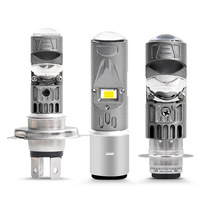 新款摩托车LED大灯 H4 H6 P15D 小透镜改装灯三轮车电动车前大灯