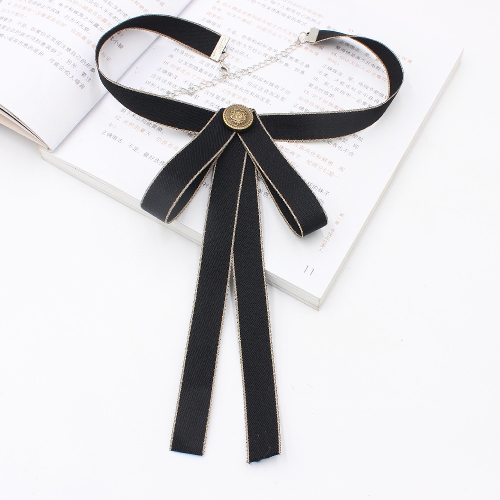 [Star Cat] Black College Style Bow Tie Female Ribbon Retro Accessories Trend Collar Flower Factory Spot TS181