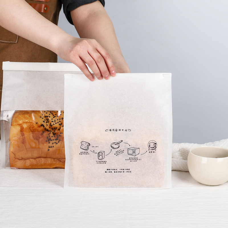 450克开窗吐司包装袋切片面包袋子麻薯牛角包八边封铁丝自封