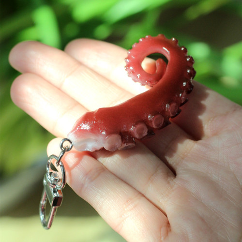 Simulation PVC food gift play creative octopus claw octopus model student small wholesale key ring buckle pendant decoration