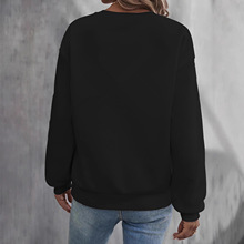 秋冬季加绒2025亚马逊wish速卖通跨境欧美女装休闲宽松圆领卫衣女