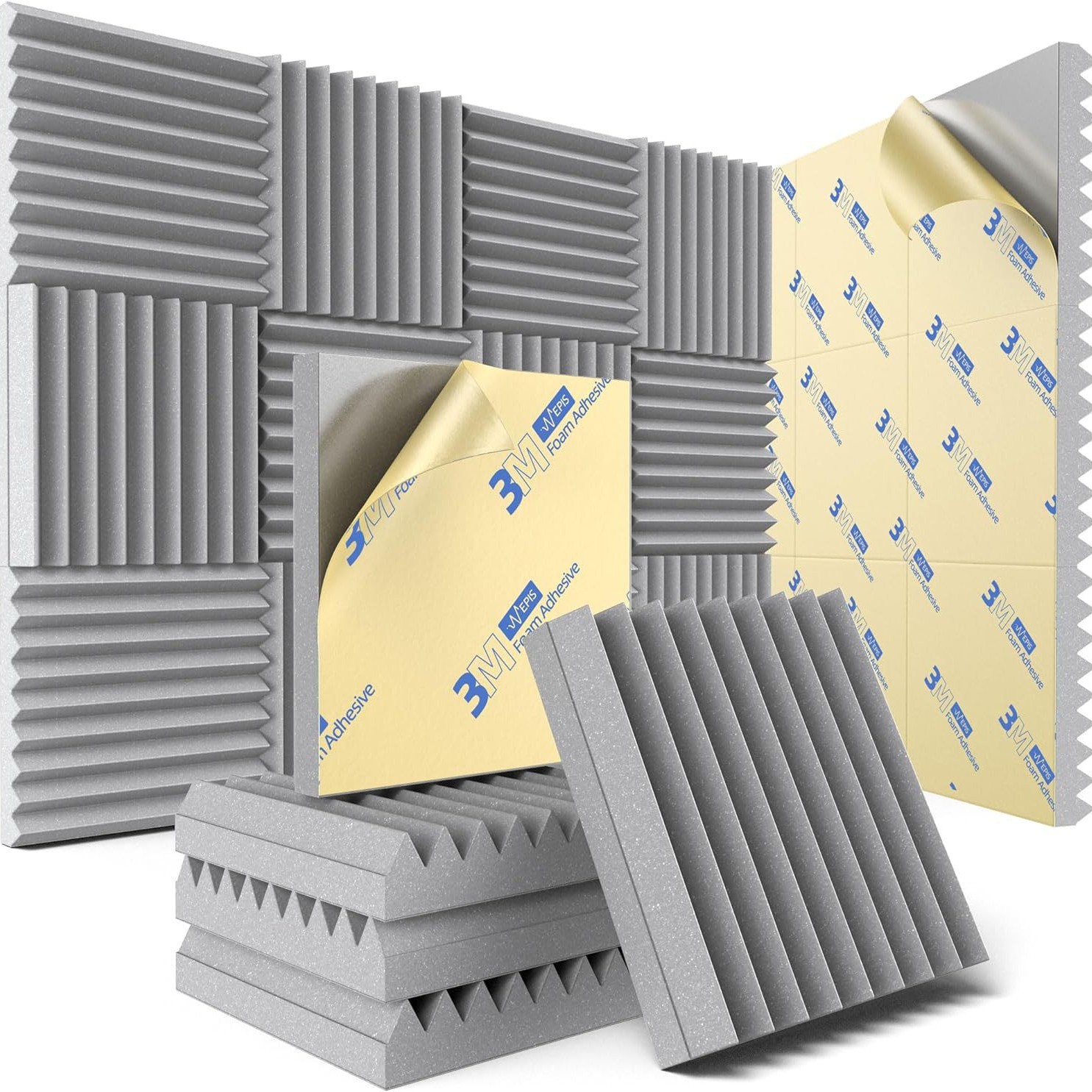 Triángulo ranura de absorción de sonido algodón protección del medio ambiente retardante de llama pared interior a prueba de sonido estudio de grabación de algodón hogar autoadhesivo absorbente de sonido material a prueba de sonido