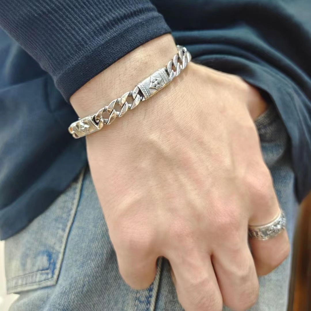 Herren Cuban Link Armband Edelstahl Wasserdicht Und Stabil_voghion.com