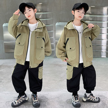 男童春秋款套装2025新款秋季外套中大儿童男孩春装运动酷帅韩版潮