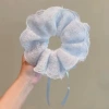 Blue lace drawstring hair ring