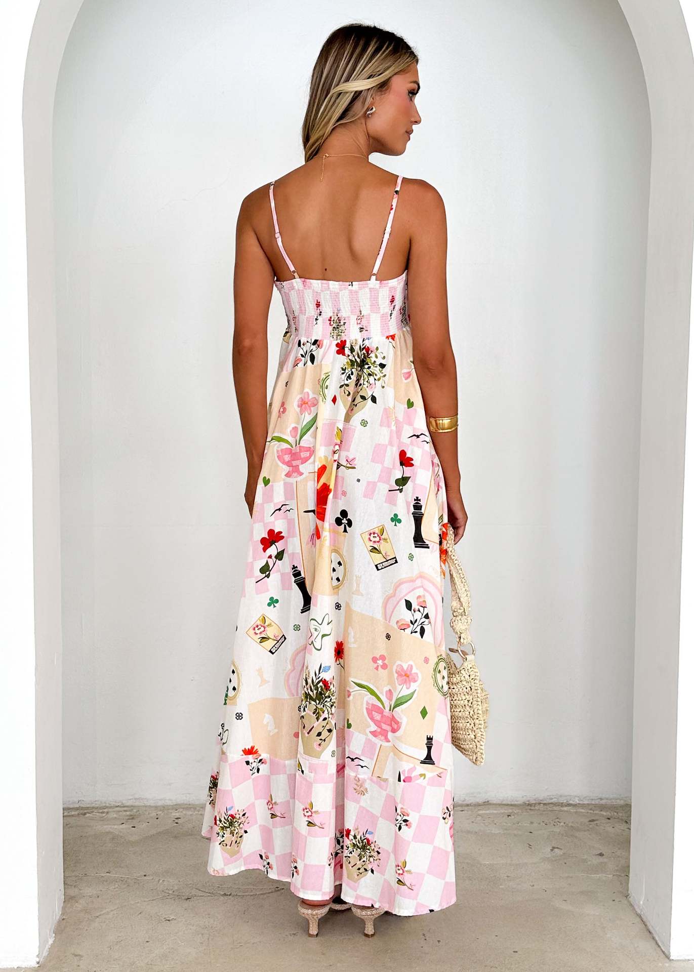 Regular Fit Fit Type Flower Pattern Wholesale Women's Casual Elegant Streetwear Flower Holiday Selfie Strap Sleeveless Strap Dress