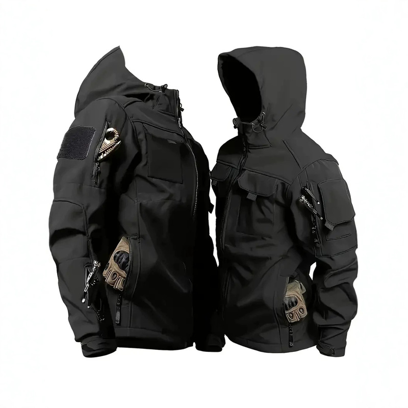 Cross-Border American-Style Tactical Three-Proof Functional Softshell Jacket for Men, Waterproof, Windproof, and Warm