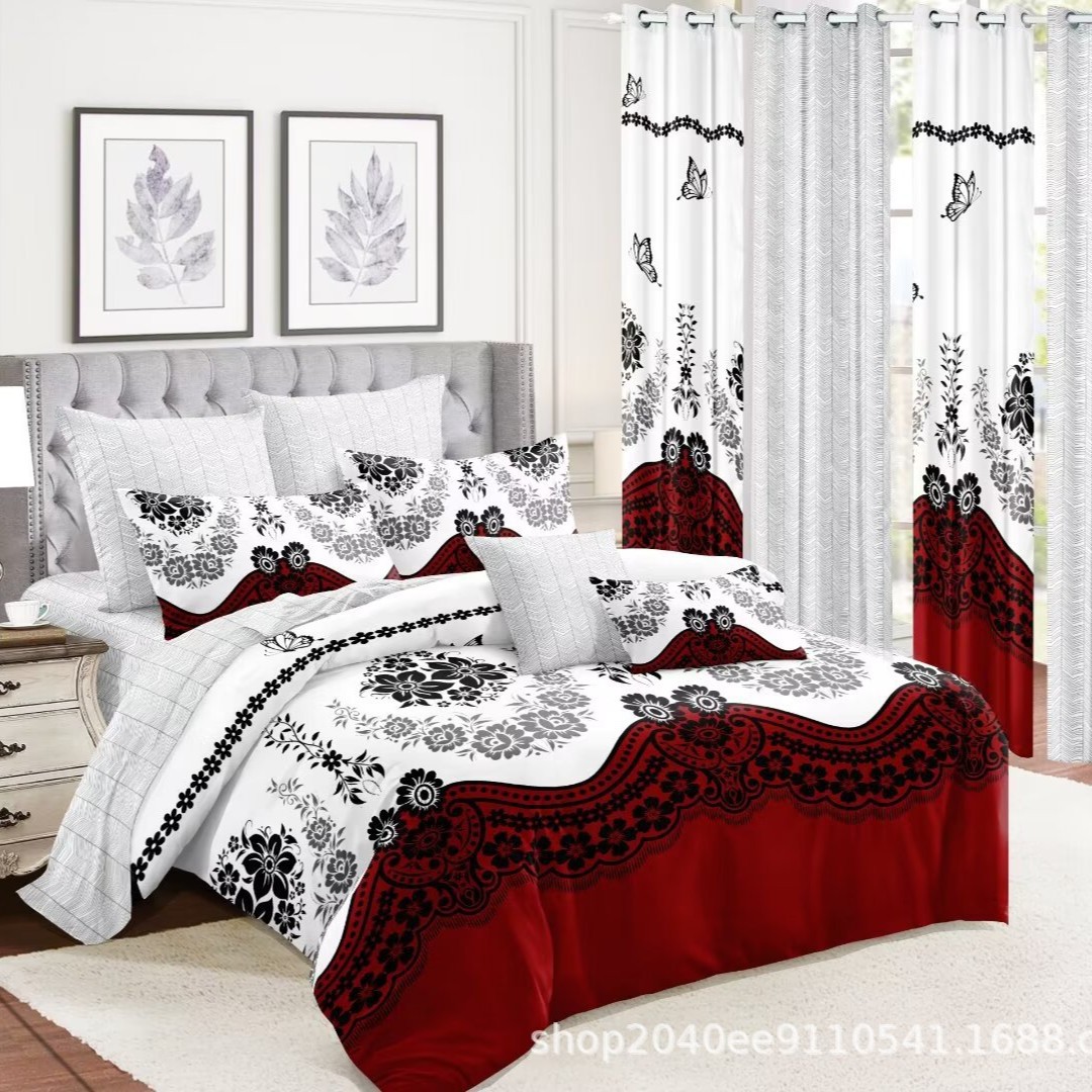 Ropa de cama de cuatro piezas con impresión transfronteriza, ropa de cama de tres piezas, funda de edredón, funda de edredón de primavera y verano infantil, venta al por mayor