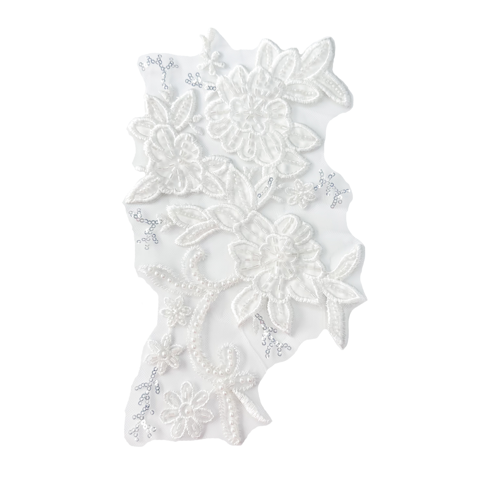 Flor tridimensional bordada flor pegatinas vestido de boda vestido de tela de encaje pegatinas de alta calidad hechas a mano accesorios de decalques de red