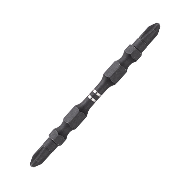 Punta magnética negra fosfatada de 65 mm, punta neumática de doble cabeza en forma de cruz, anillo magnético S2, punta para destornillador eléctrico.