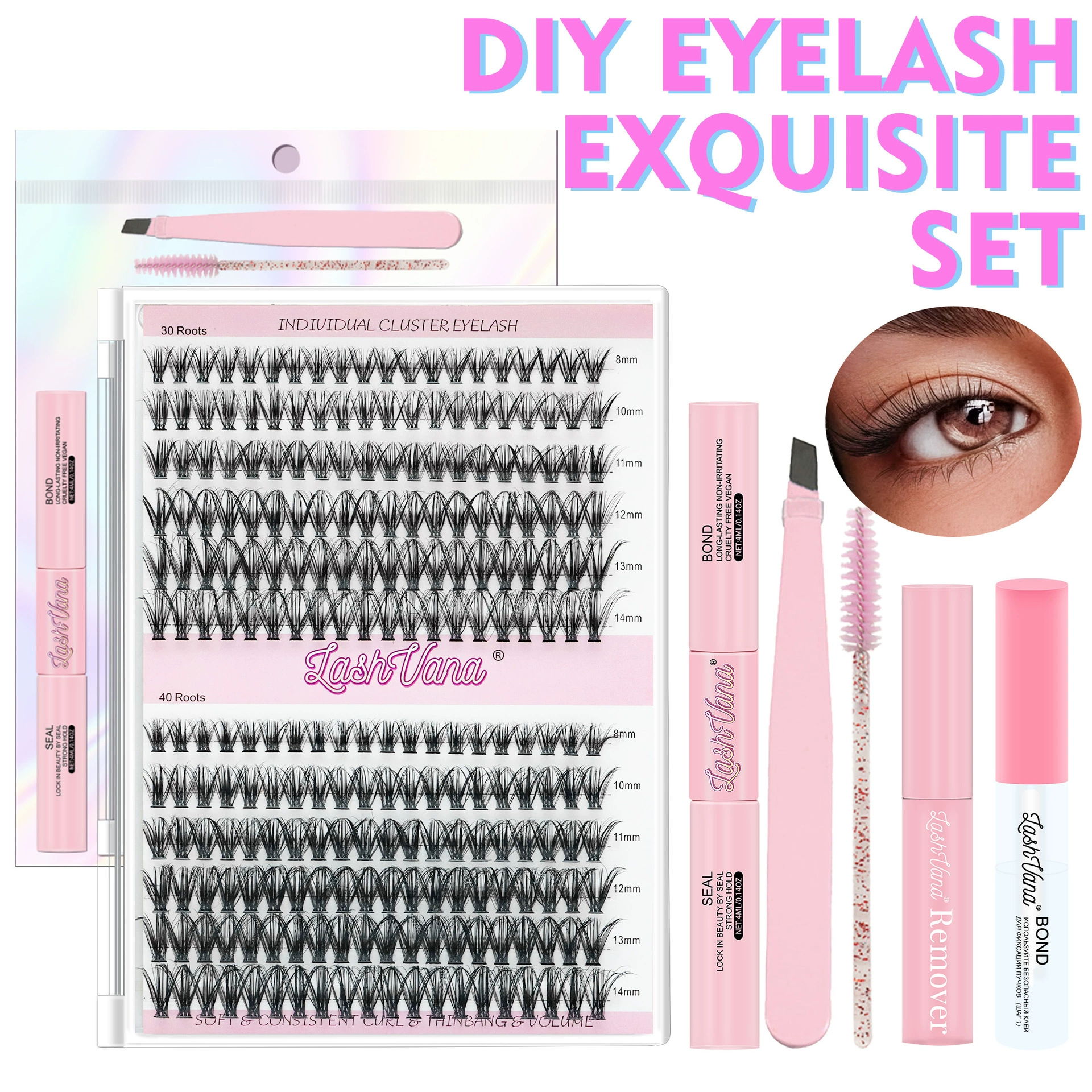 (Торговля через границу),False eyelashes, плотный завиток объёмный набор для наращивания, новая коллекция, отдельные пучки ресниц