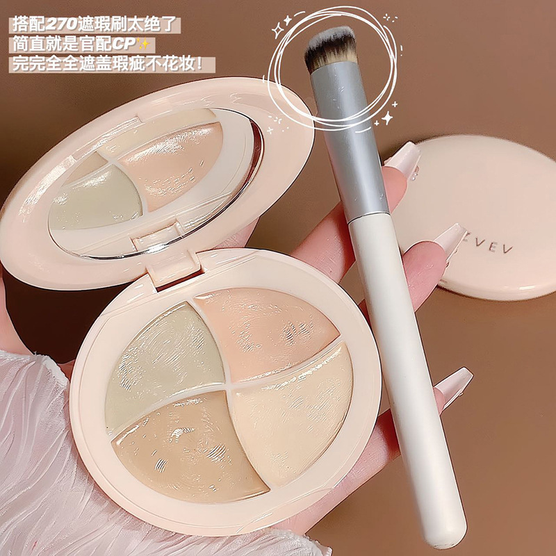 ZVEV cuatro colores corrector placa Cubierta cara manchas acné marcas pecas Círculos oscuros lágrimas surco corrector placa destacado fabricante