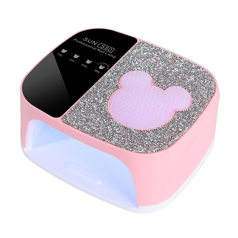 Lámpara de manicura recargable S80 36led lámpara de secado rápido lámpara de respiración de dibujos animados de diamante máquina de fototerapia de almacenamiento de energía portátil