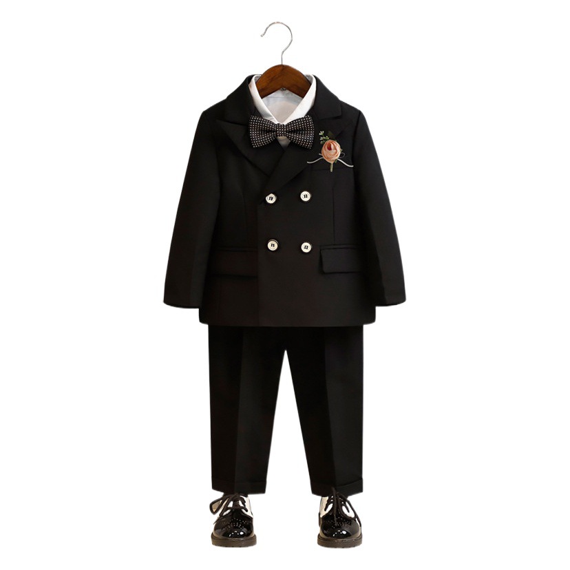 Children's suit boys' handsome suit vest suit flower children's one-year-old dress children's host piano costume