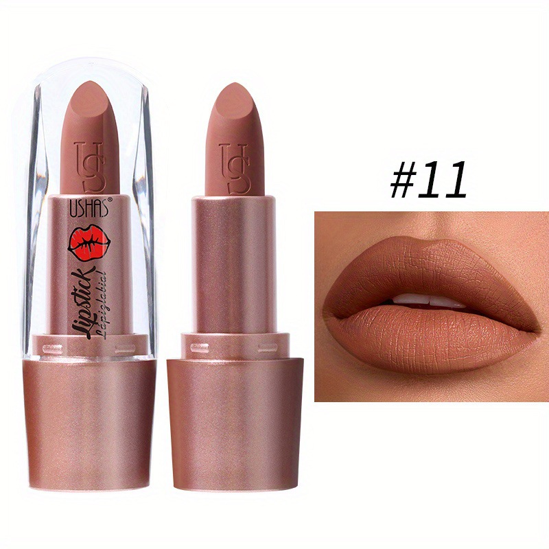 USHAS European and American Cross-border spot terciopelo mate lápiz labial textura brillante no es fácil de decolora esmalte de labios LP2288B