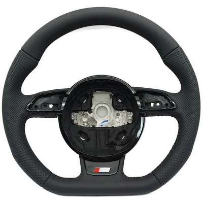 Suitable for Audi A4B8 SLINE, semi-perforated black line, multi-function steering wheel without paddle shifters, vehicle-specific