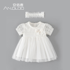 Children's dresses for girls, baby summer outfits, elegant princess skirts with lace and mesh summer dresses for infants