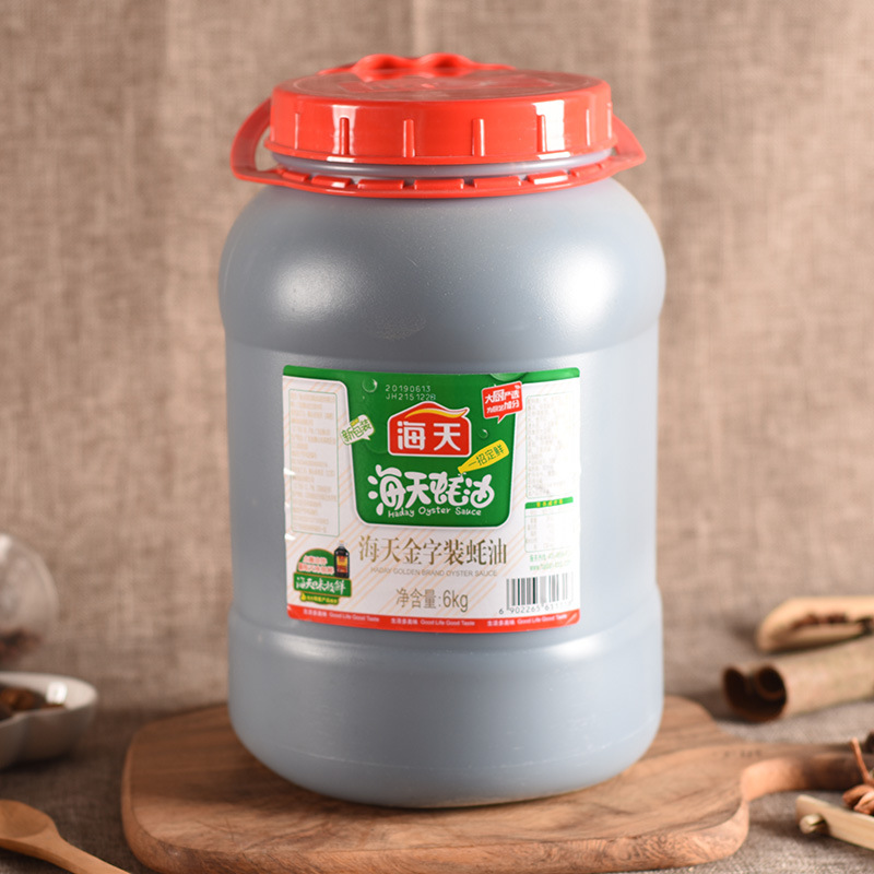 Haitian gold-lettered oyster sauce 6kg catering oil-consuming thickening barbecue hot pot dipping condiment large barrel commercial