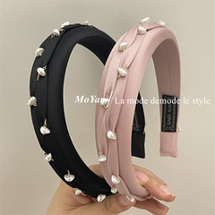 Handmade Beaded Pearl Headband, Noble Lady Elegance, Light Luxury Chanel Style Texture Headband, New Arrival High-End, Versatile Hair Accessory