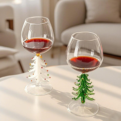 韓国風インスタ映えクリスマスワイングラス カラフルガラス クリスマスツリー飾り 高脚グラス 赤ワイングラス ドリンクグラス シャンパングラス