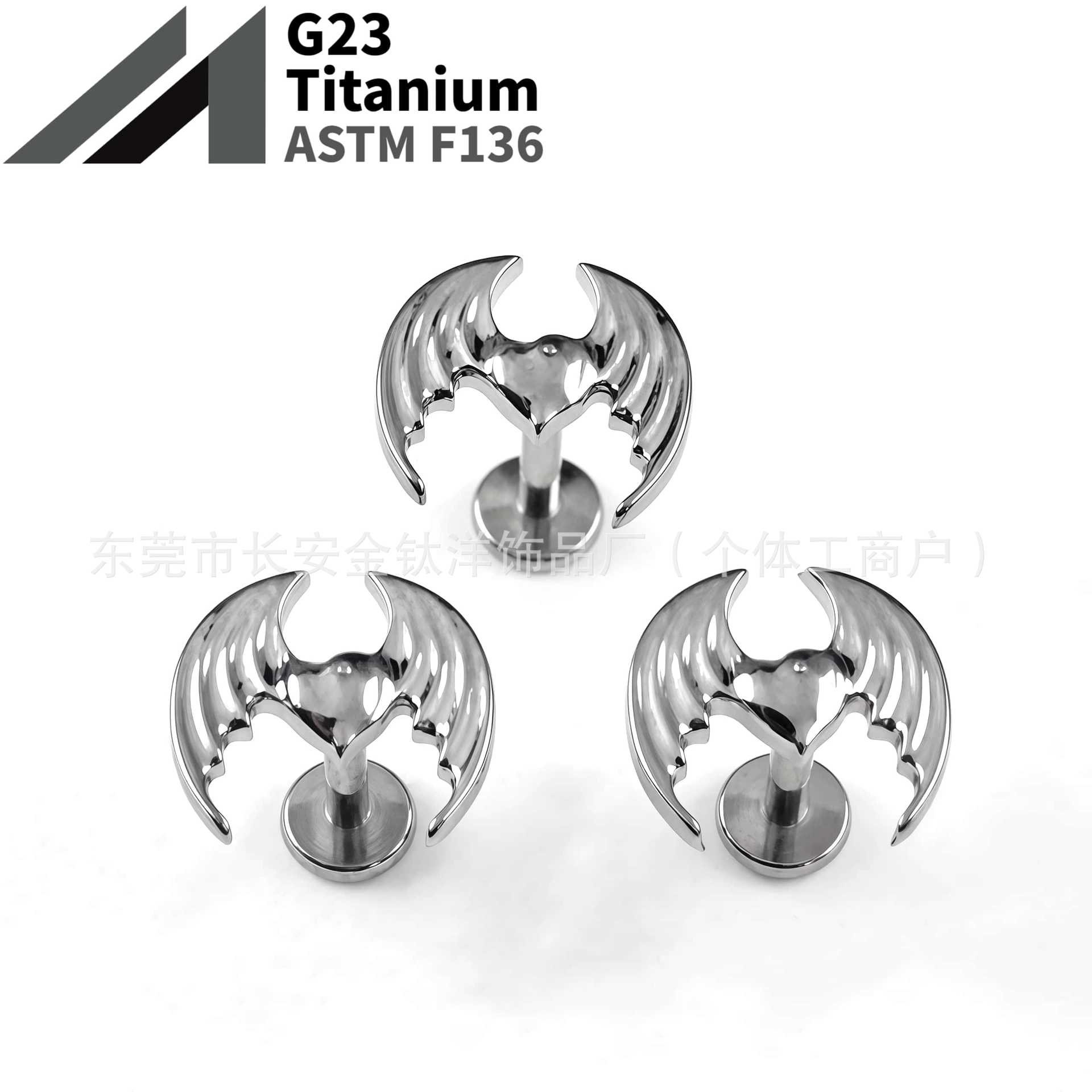 16G labret stud size and finish detail