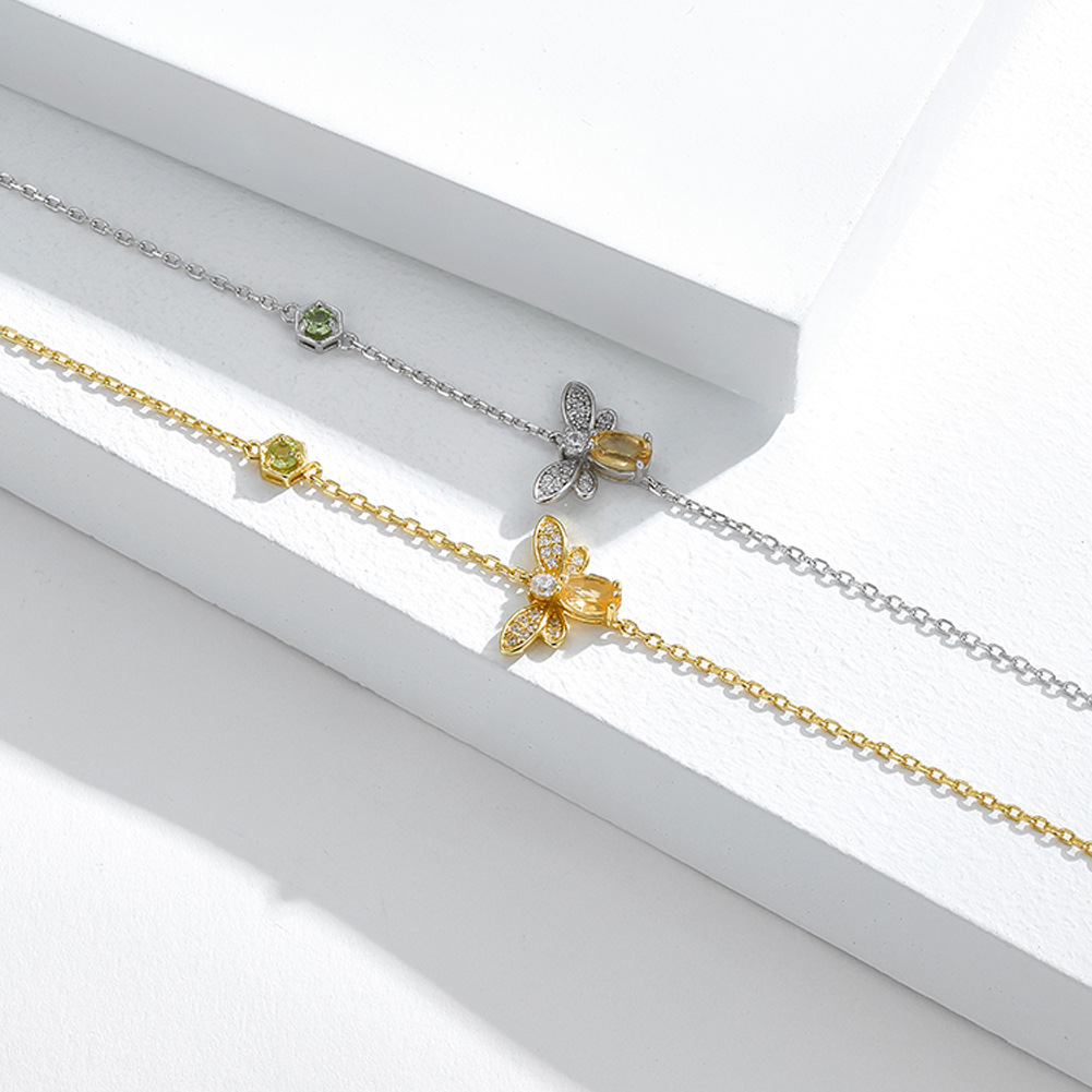 Elegant Bee Sterling Silver Plating Zircon Bracelets