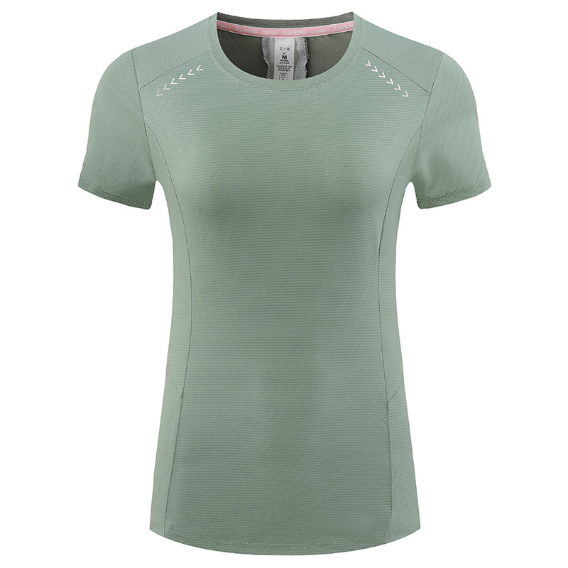 Europa y América nuevas camisetas deportivas transfronterizas mujeres yoga de verano ropa de fitness para mujeres running casual mangas cortas transpirables secado rápido