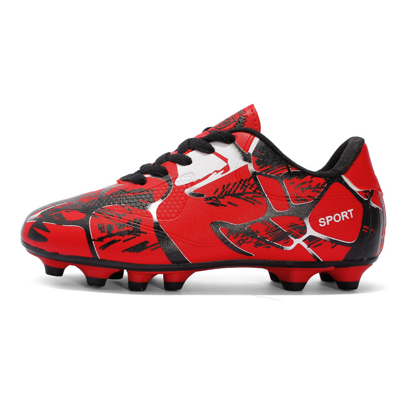 Zapatos de fútbol de clavos largos transfronterizos para niños al aire libre primavera y verano para estudiantes de primaria y secundaria zapatos de entrenamiento deportivo de clavos al por mayor