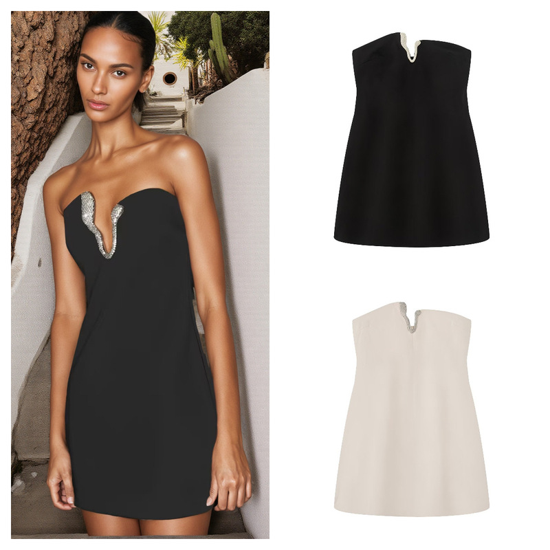 Za Dress Cross-Border Export Women's Clothing 2025 Summer New European and American Party High-End Rhinestone Design Long Skirt