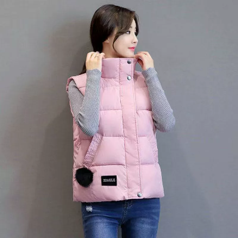 Demi-season short vest with down, down jacket for elementary school students sleevless, Korean style, oversize