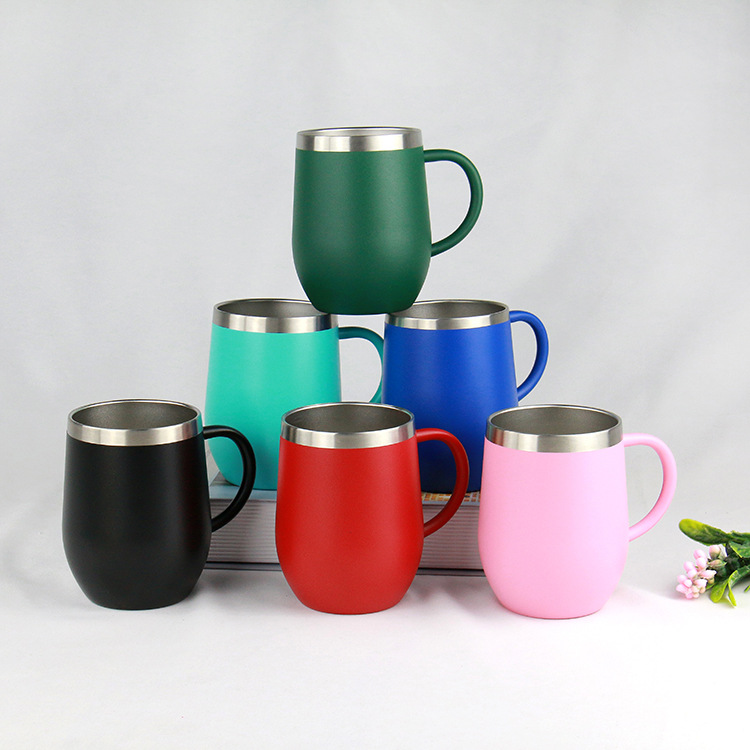 12oz acero inoxidable doble mango taza de aislamiento de huevo taza de agua portátil taza de café estilo de moda nacional