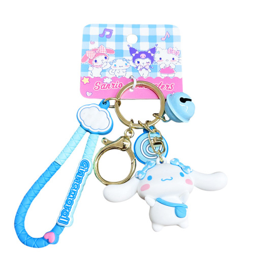 Genuine Sanrio Frosting Series keychain creative Melody Cinnamon dog doll key pendant bag pendant