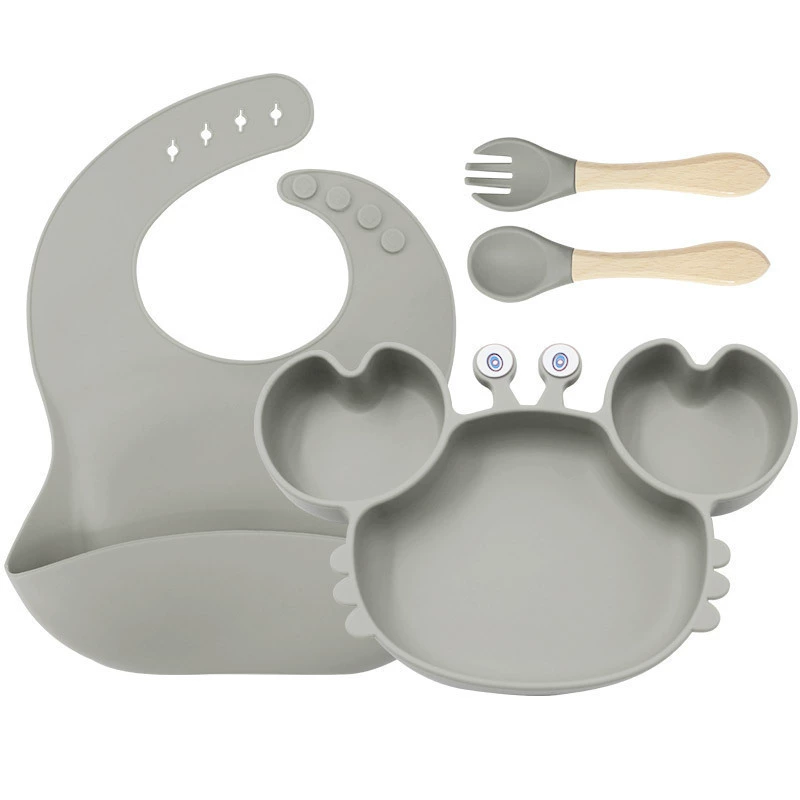 Children's silicone tableware, set, cartoon food silicone, dinner plate