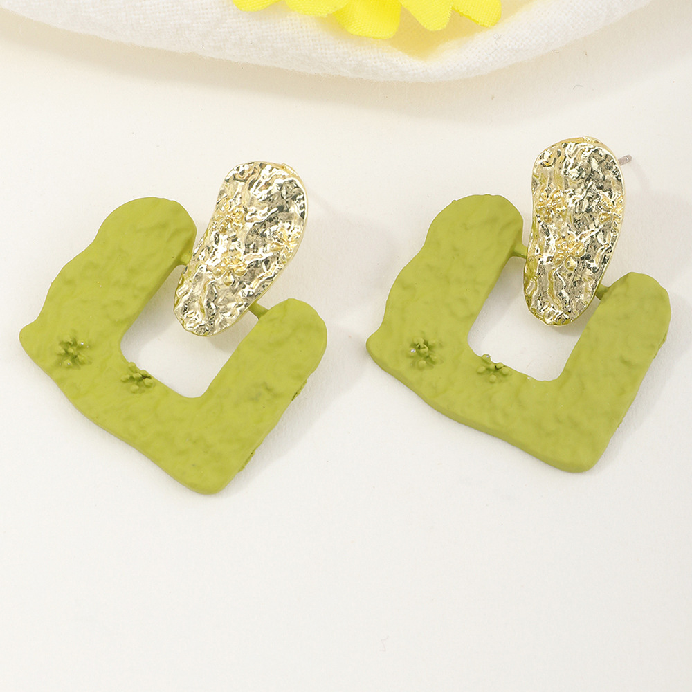 Fashion Creative Alloy Square Geometric Bump Texture Earrings display picture 6