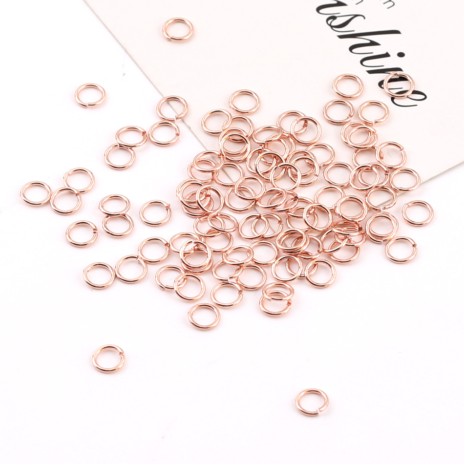 14K gold color retaining copper single ring diy handmade copper plated open ring necklace bracelet connection ring closed ring accessories 4