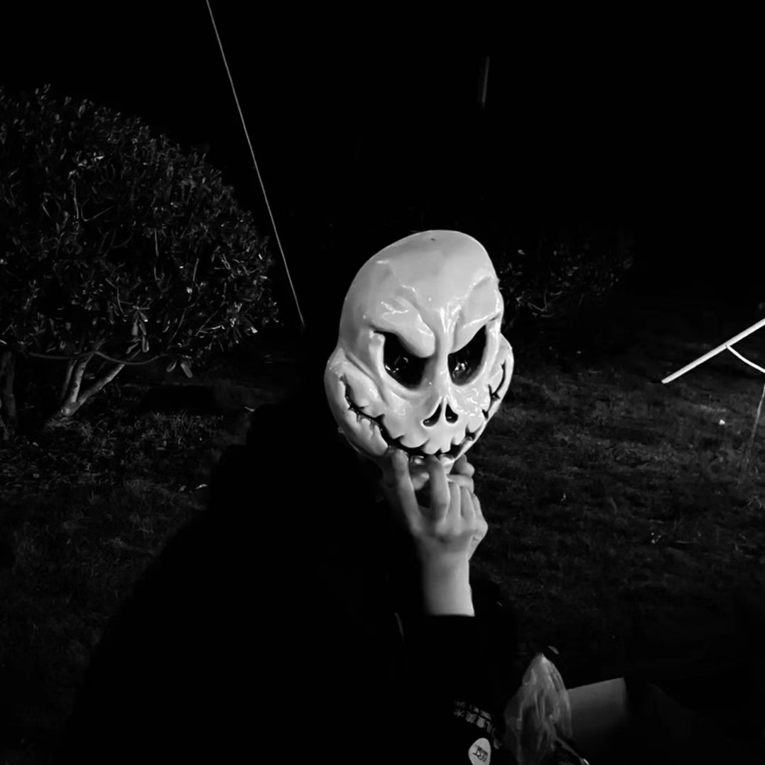 Máscara de sangre de costura de grieta transfronteriza máscara de terror led máscara de luz fría máscara de fiesta de Halloween máscara de esqueleto