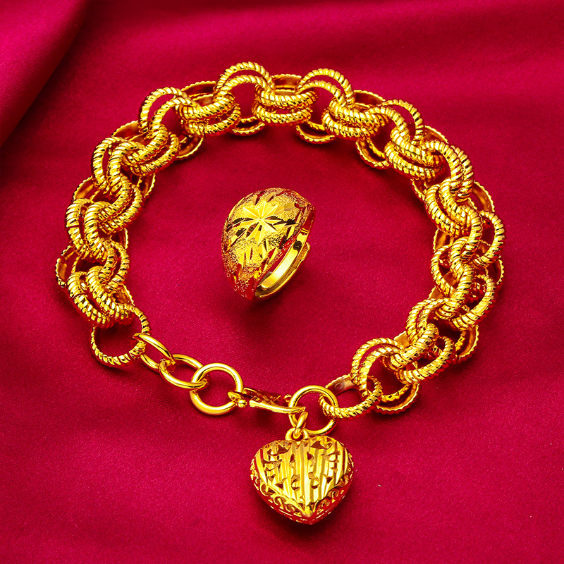 Joyas unisex Moda oro moda oro pulsera joyería anillo amor pulsera anillo_voghion.com
