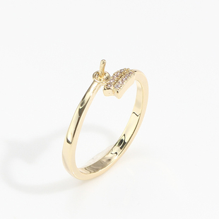 ����΢��ʯ��ָ�Еr���_�ڽ����14K���a����DIY�ֹ��������Ů