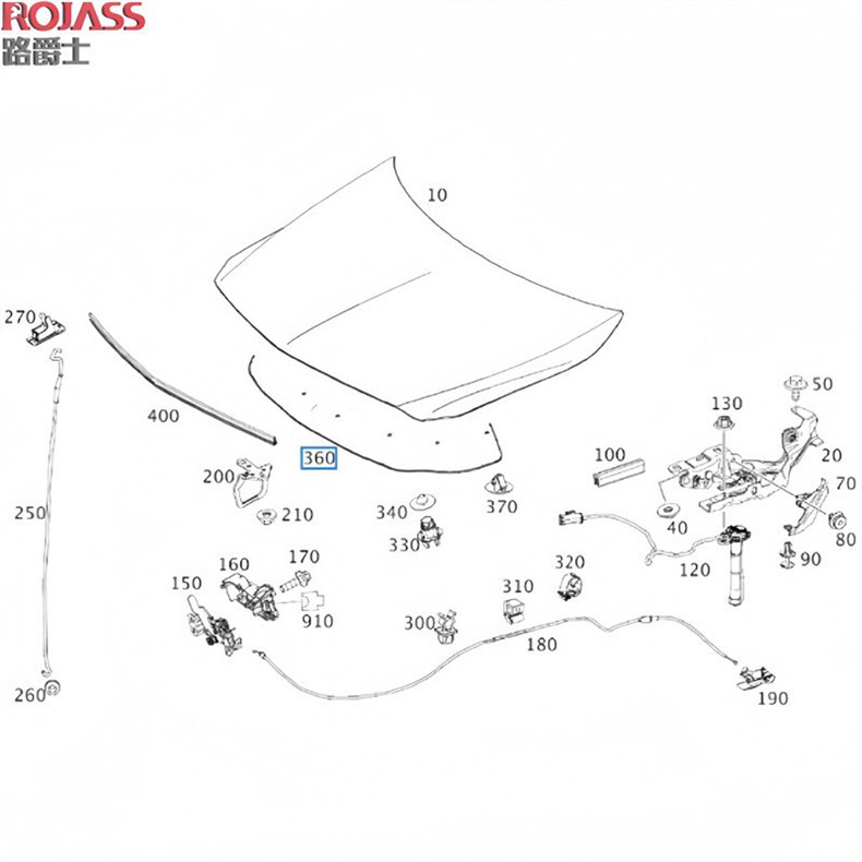 Suitable for 12-18 Models of Mercedes-Benz A180 A200A220 Hood Insulation Cotton W176 Hood Insulation Pad Soundproofing Cotton