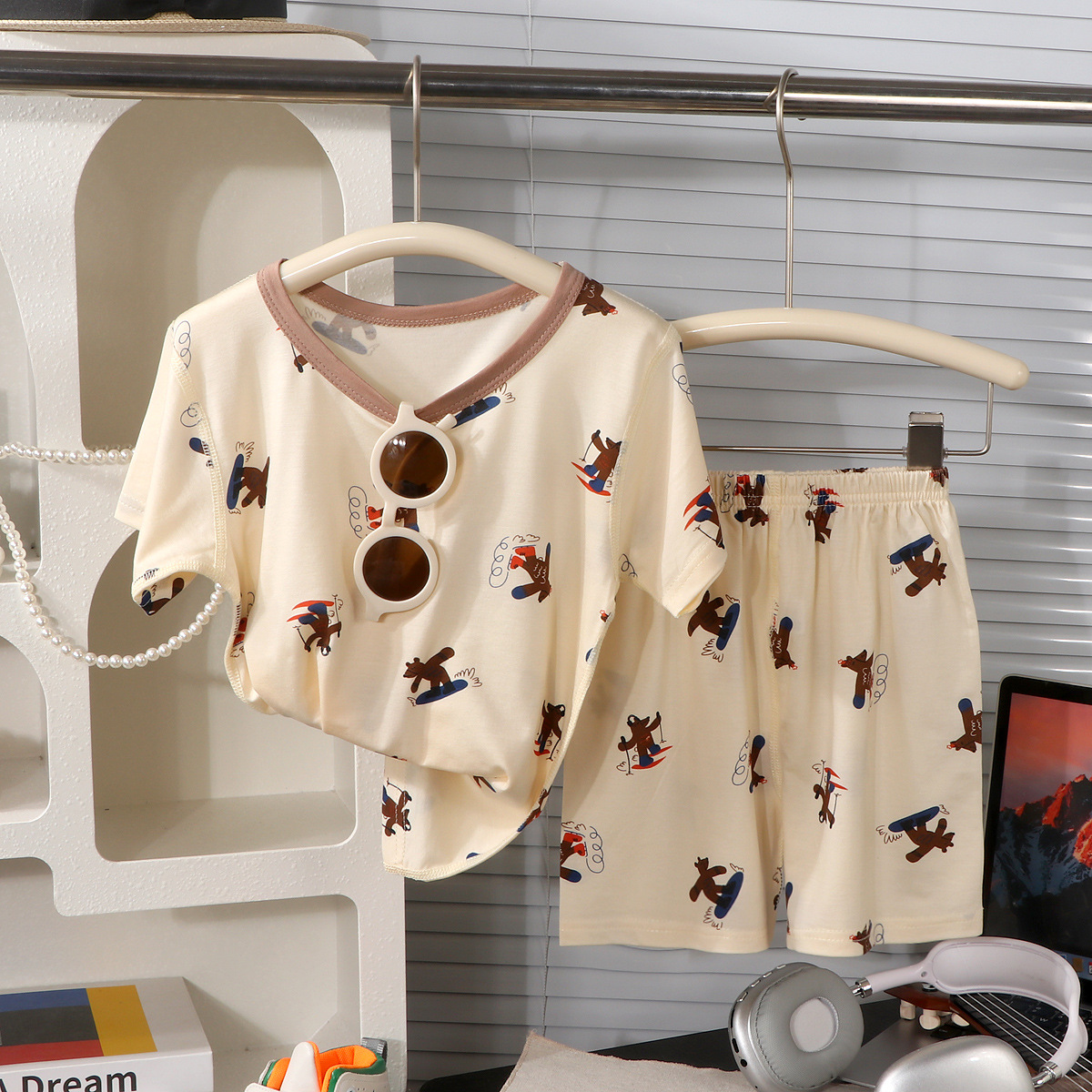 Su bebé, pijamas para niños Lycelle, verano nuevo traje de servicio a domicilio, ropa antibacteriana para niños y niñas, ropa de aire acondicionado