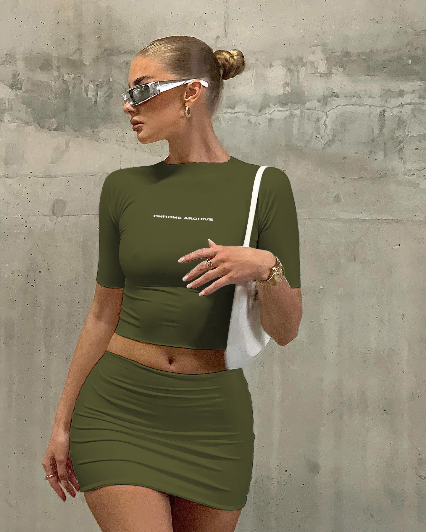 Completo gonna donna con top girocollo e gonna aderente_voghion.com
