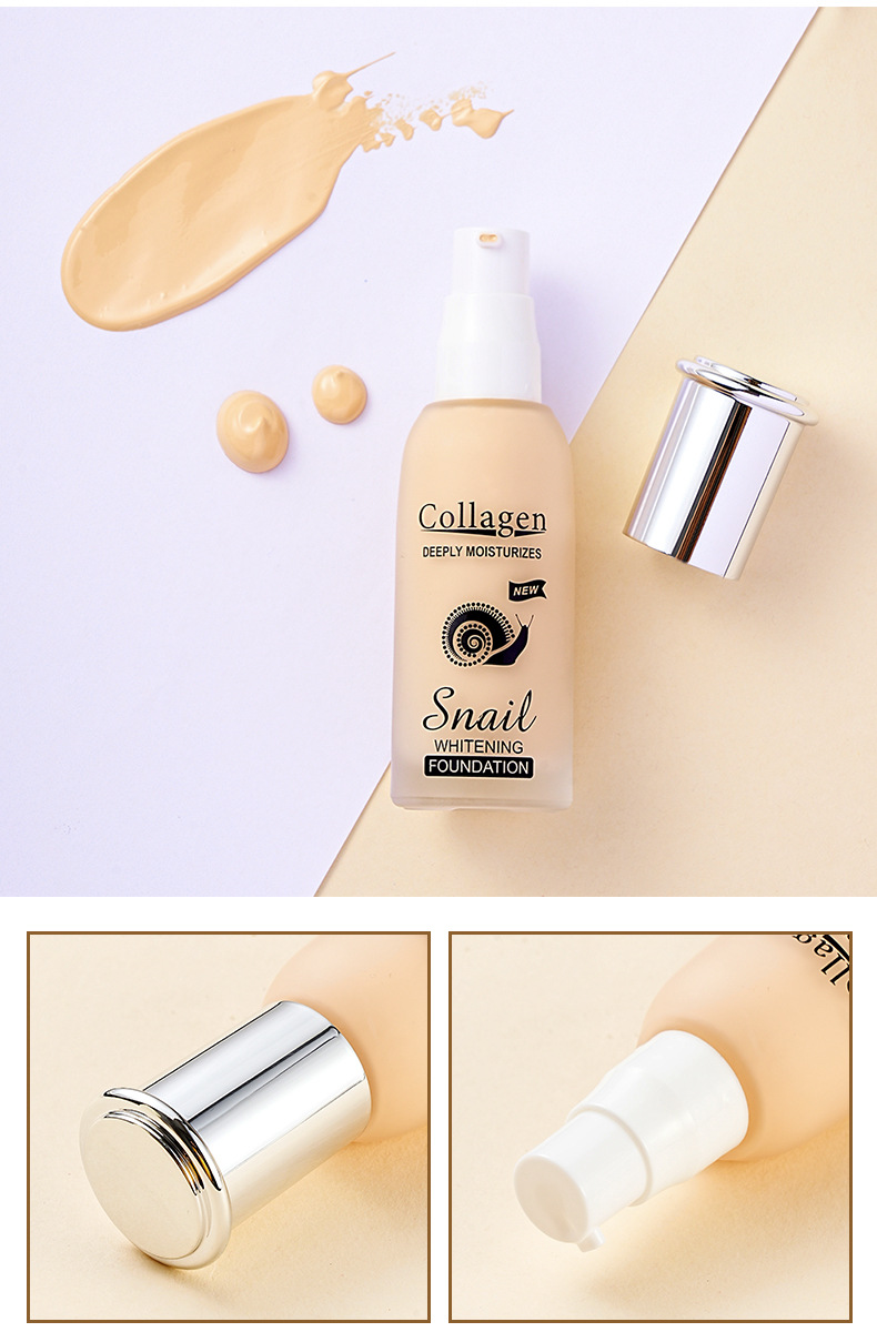 fondotinta Peimei liquido SnailCollagen Whitening Concealer Foundation_voghion.com