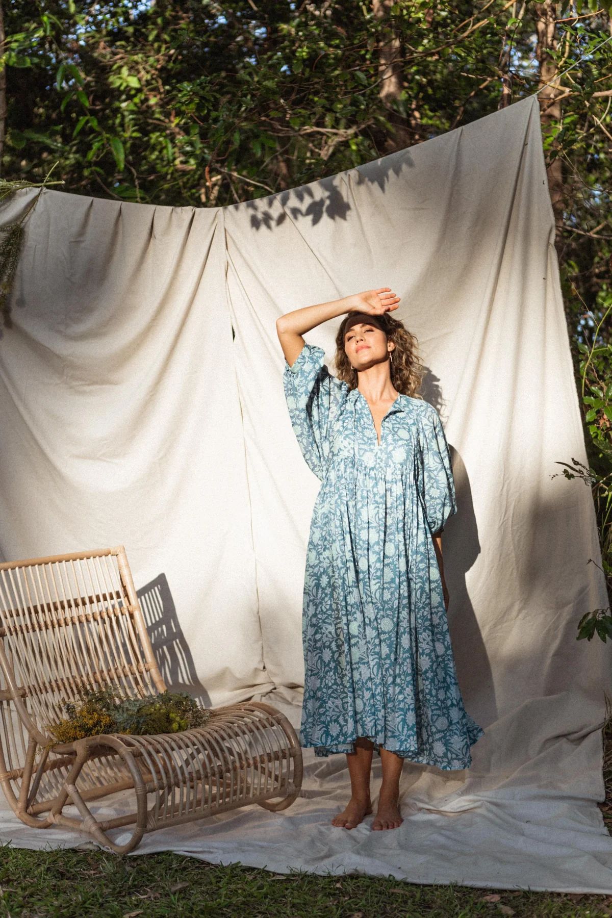Loose long floral dress
