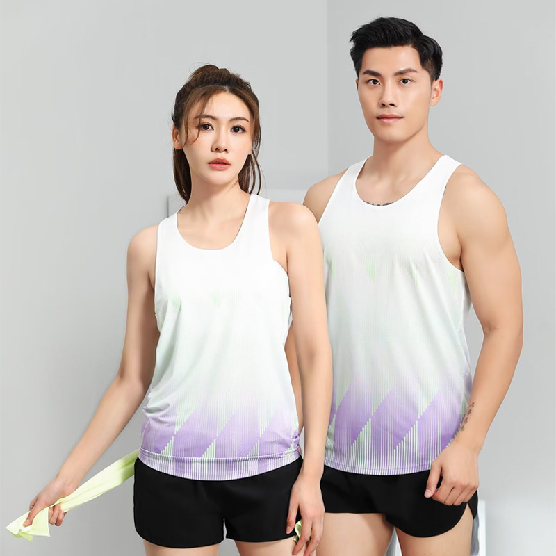 新款田径训练服套装男女款跑步马拉松比赛队服短跑运动服上衣|undefined