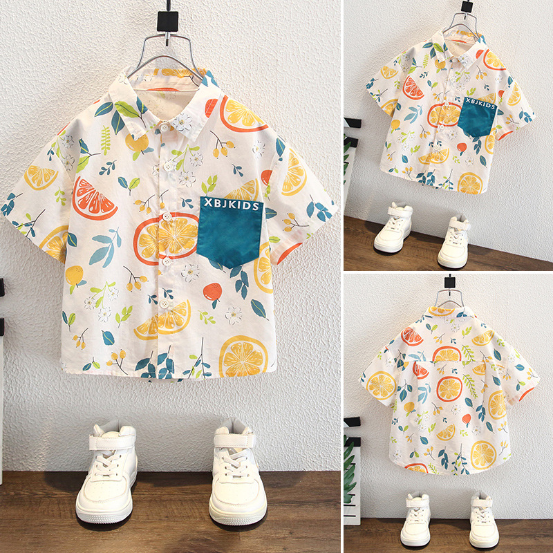 8023 ropa para niños camisa de manga corta de verano para niños 2024 nuevos tops para niños bebé camisa de moda de verano para niños