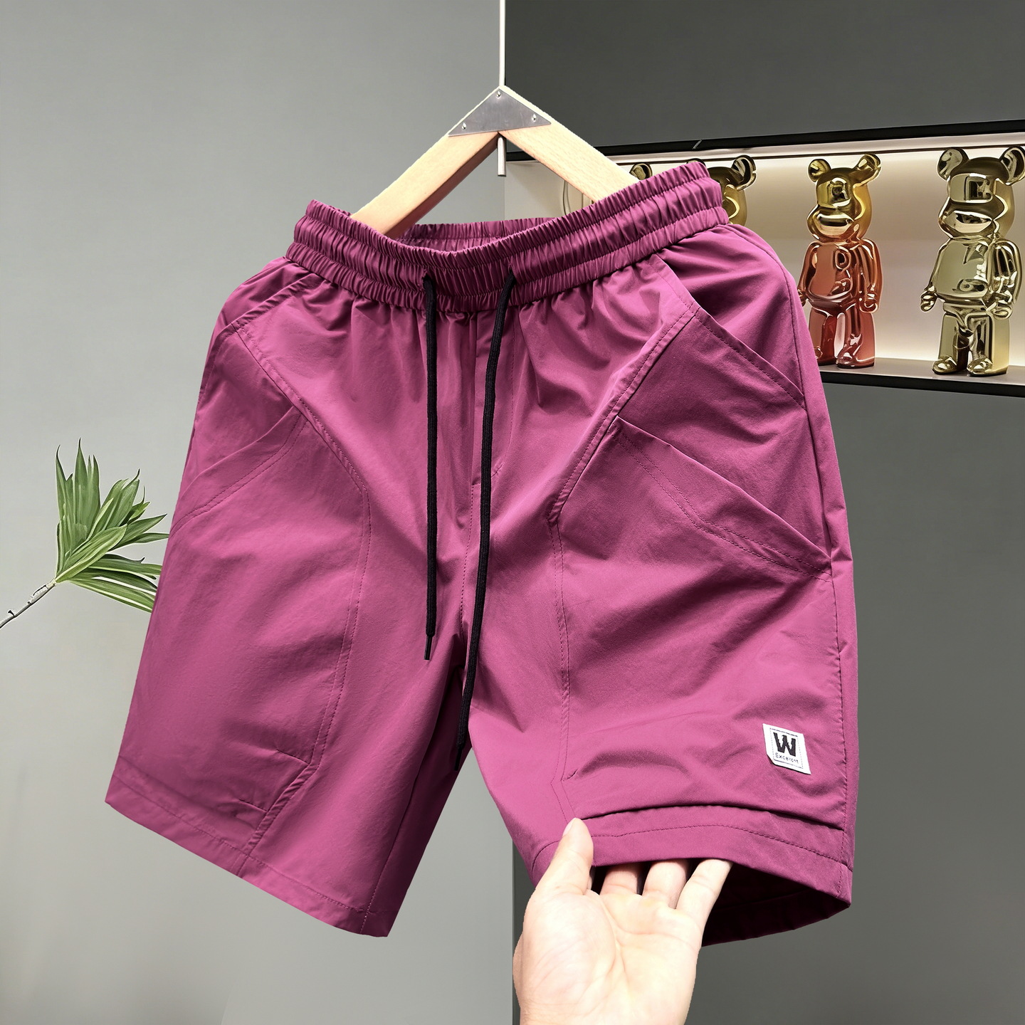 Lightweight Men's 5-Inch Inseam Quick-Dry Sports Shorts With Geometric Print For Running Gym Beach Vacation_viptrois.com